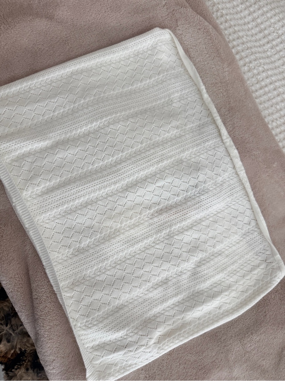 Aritzia Cream Knit Textured Top with Diamond Pattern